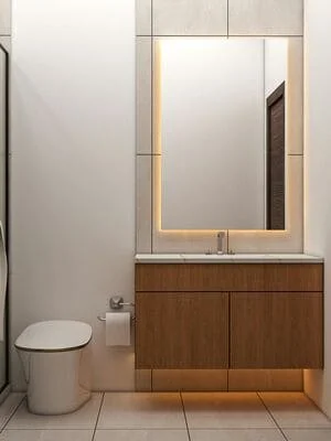 Modern Bathroom Vanity & Mirror Installation