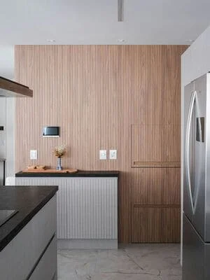 Modern Kitchen Remodel with Wood Accent Wall
